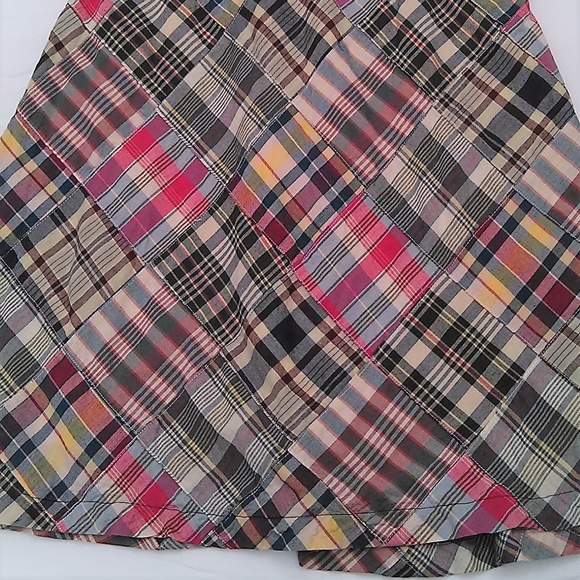 American Eagle Women's Size 0 Madras Patchwork Plaid Strapless Sun Dress - Picture 3 of 8